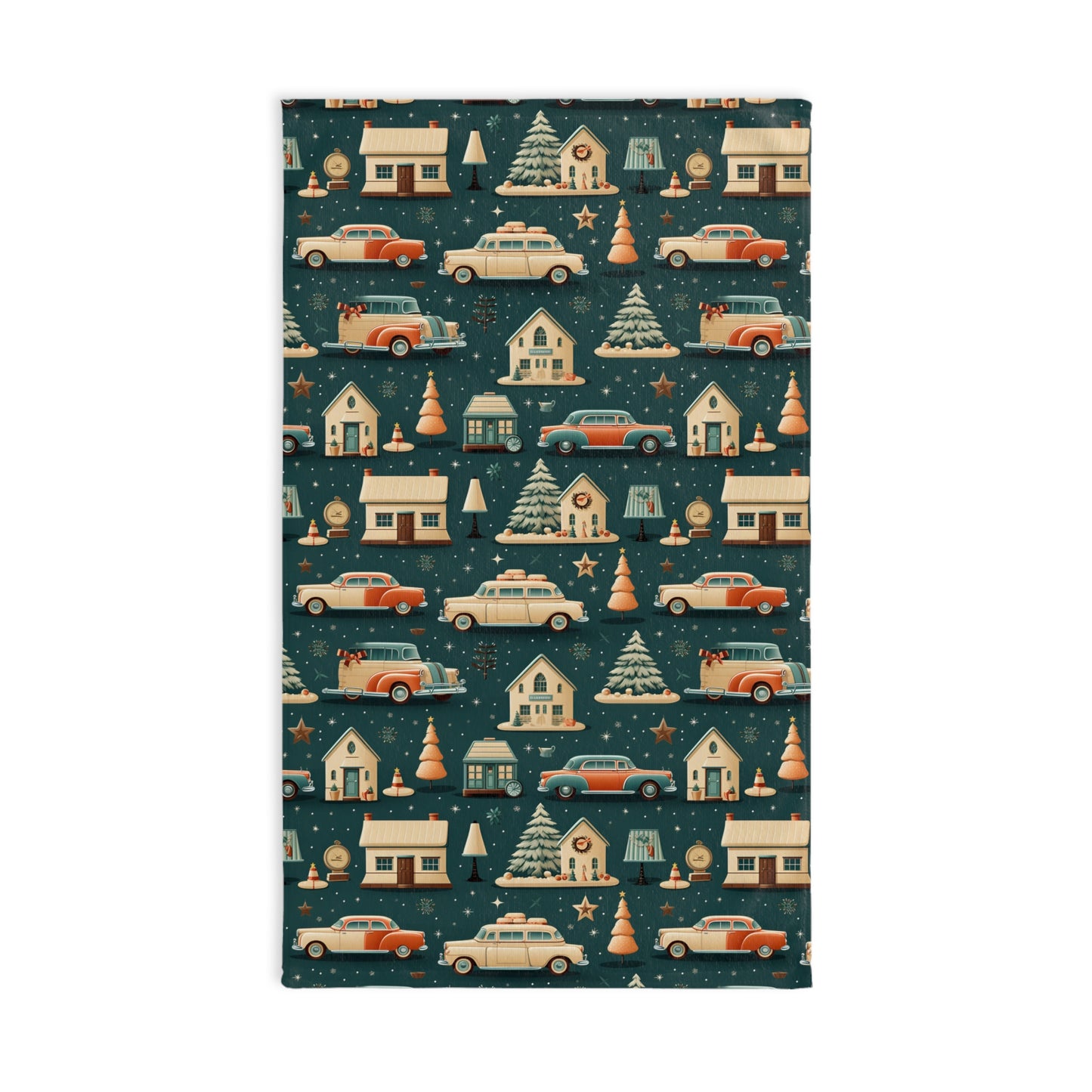 Retro Christmas Travels Pattern Soft Hand Towel T00099