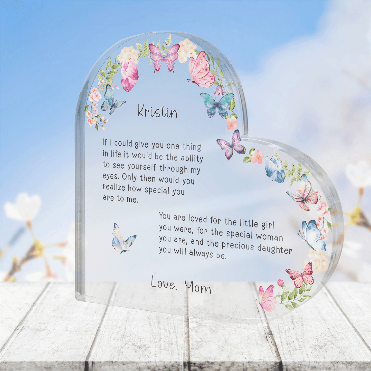 Acrylic Plaque, Heart-shaped, Gifts For Parents For Dad And Mom