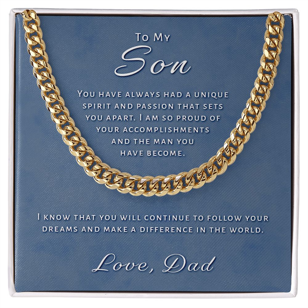 Gift for Son From Dad - Unique Spirit Cuban Link Chain