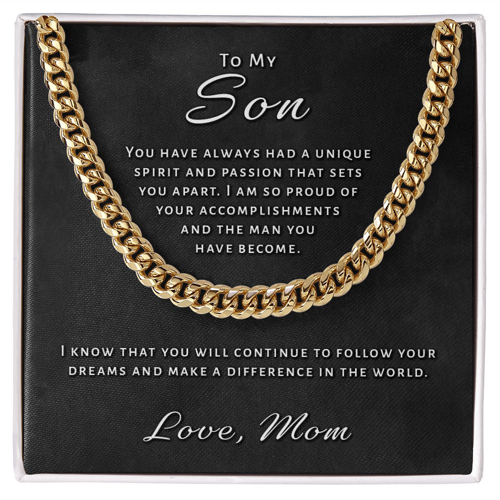 Gift for Son From Mom - Unique Spirit Cuban Link Chain