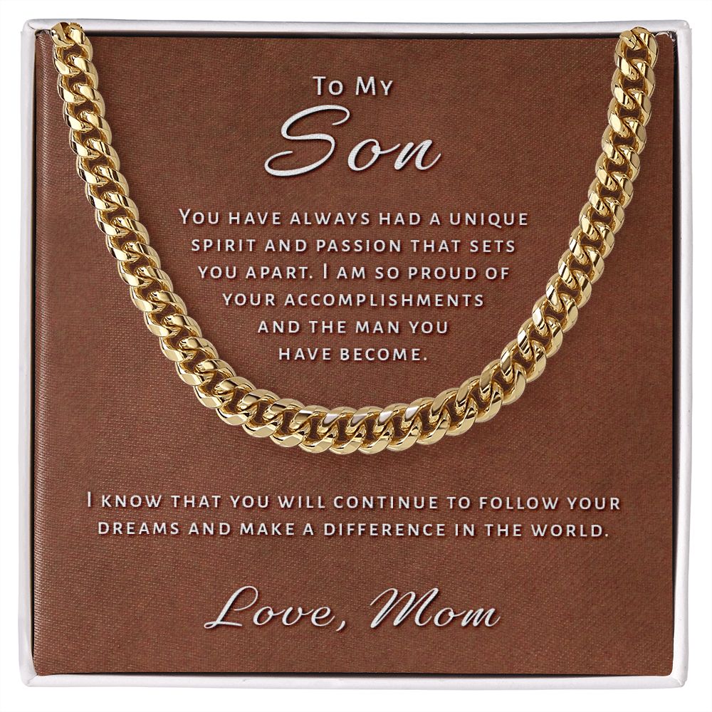 Gift for Son From Mom - Unique Spirit Cuban Link Chain