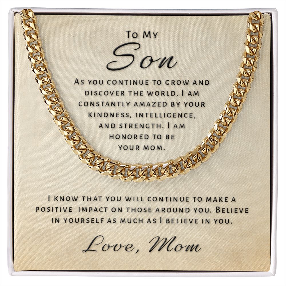 Gift for Son From Mom - Honored Cuban Link Chain