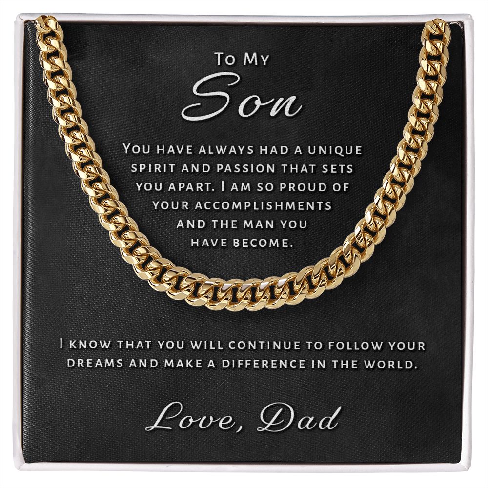 Gift for Son From Dad - Unique Spirit Cuban Link Chain