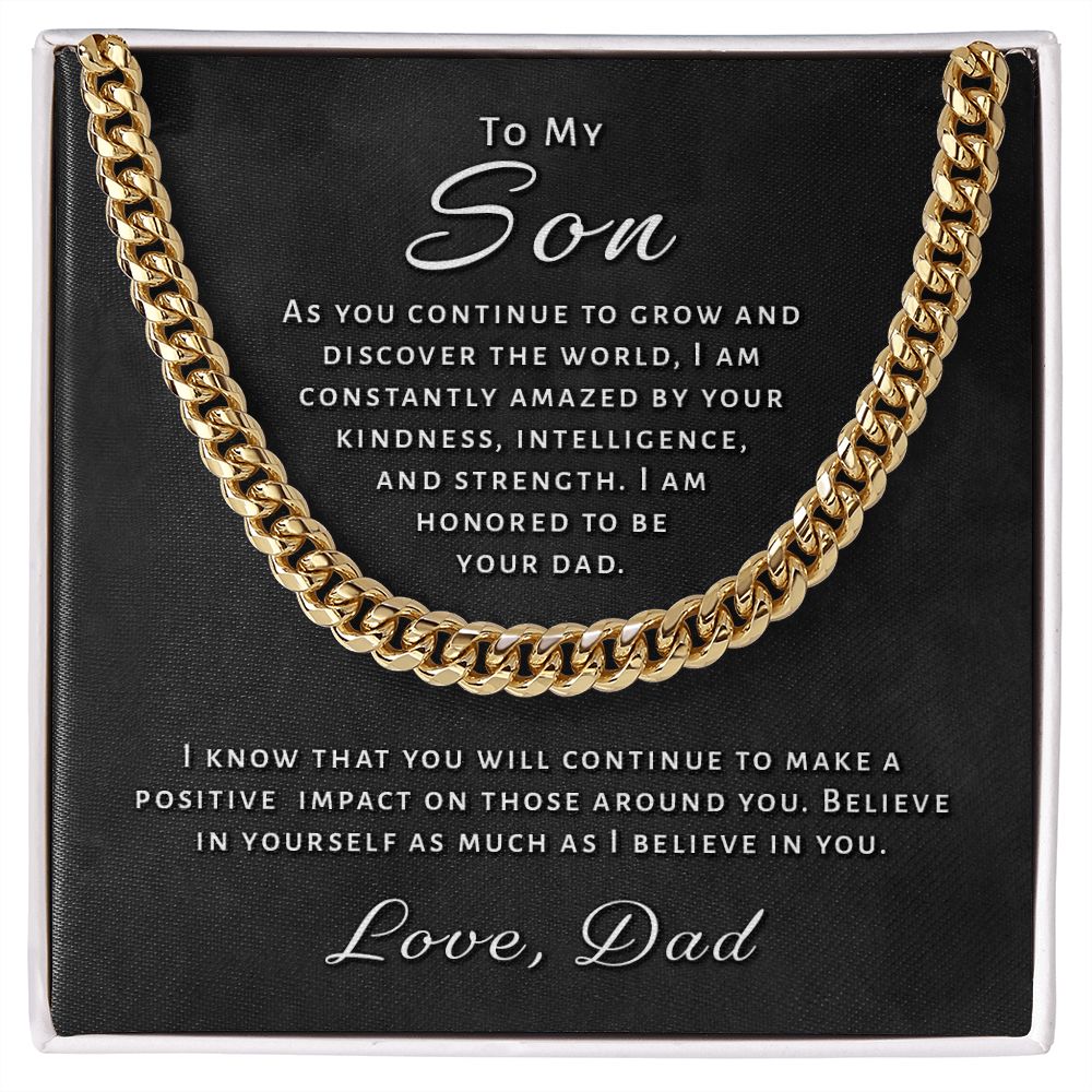 Gift for Son From Dad - Honored Cuban Link Chain