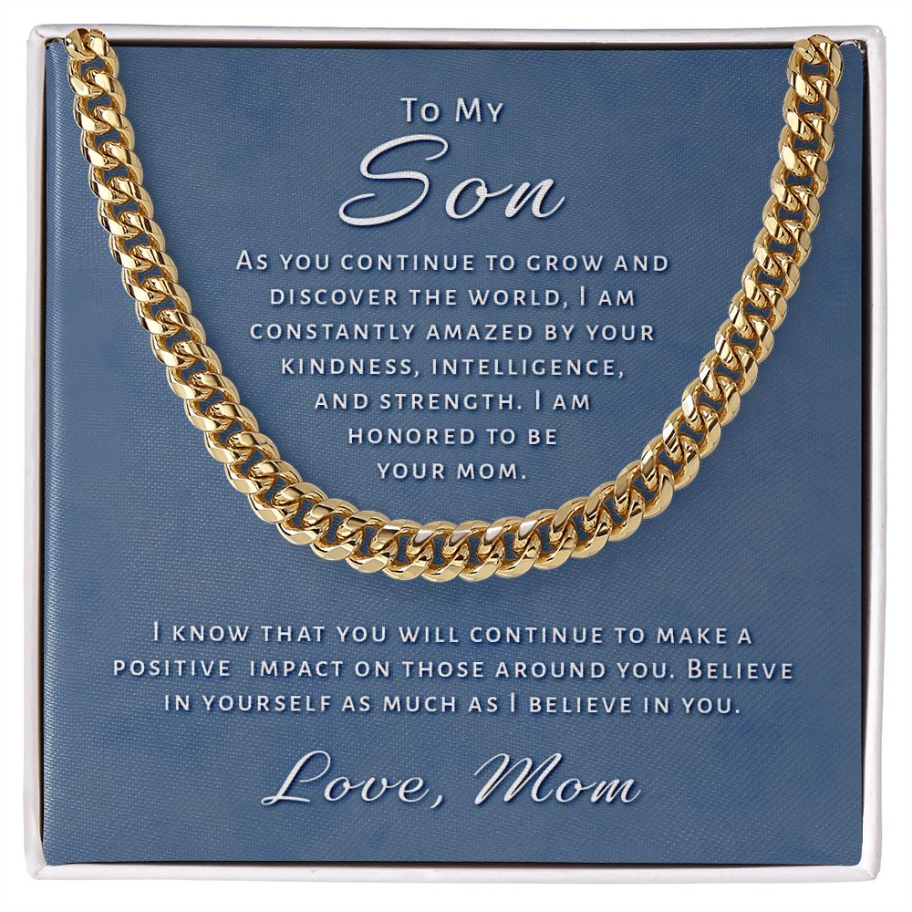 Gift for Son From Mom - Honored Cuban Link Chain