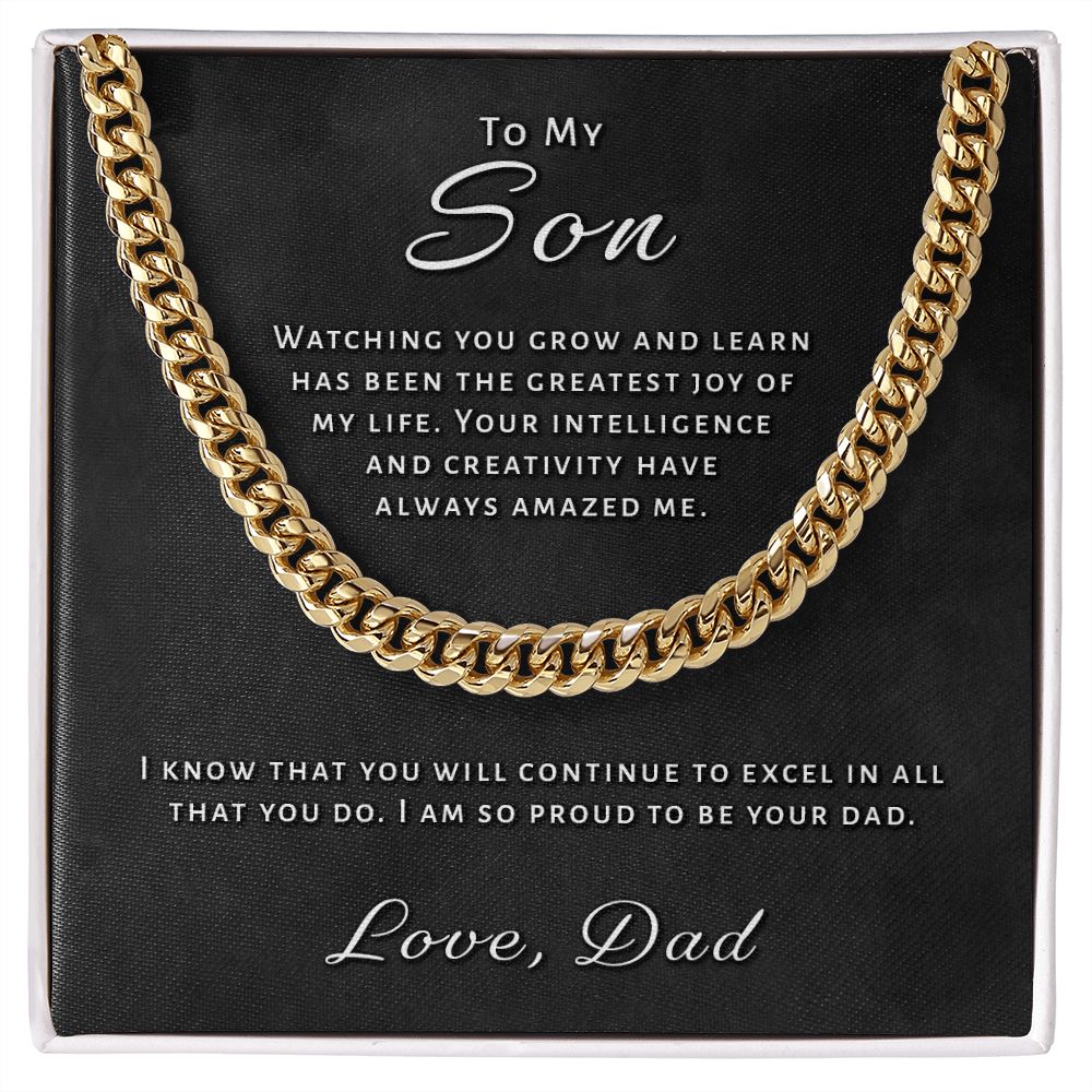 Gift for Son From Dad - Greatest Joy Cuban Link Chain