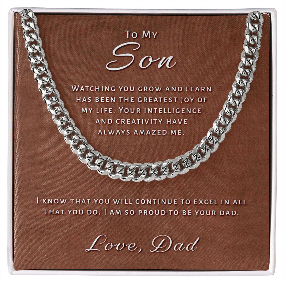 Gift for Son From Dad - Greatest Joy Cuban Link Chain