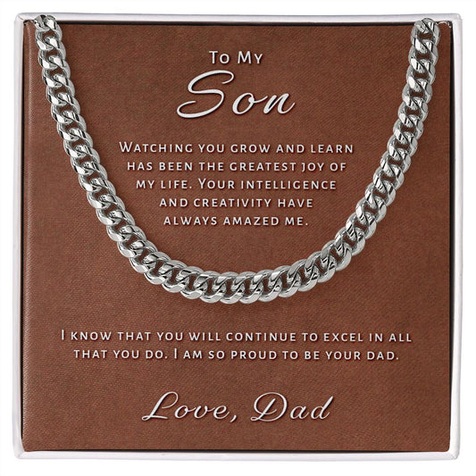 Gift for Son From Dad - Greatest Joy Cuban Link Chain