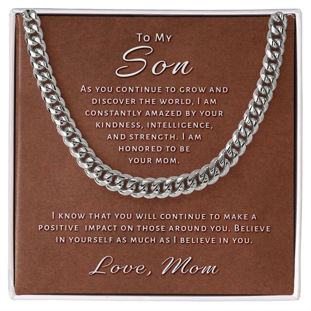 Gift for Son From Mom - Honored Cuban Link Chain