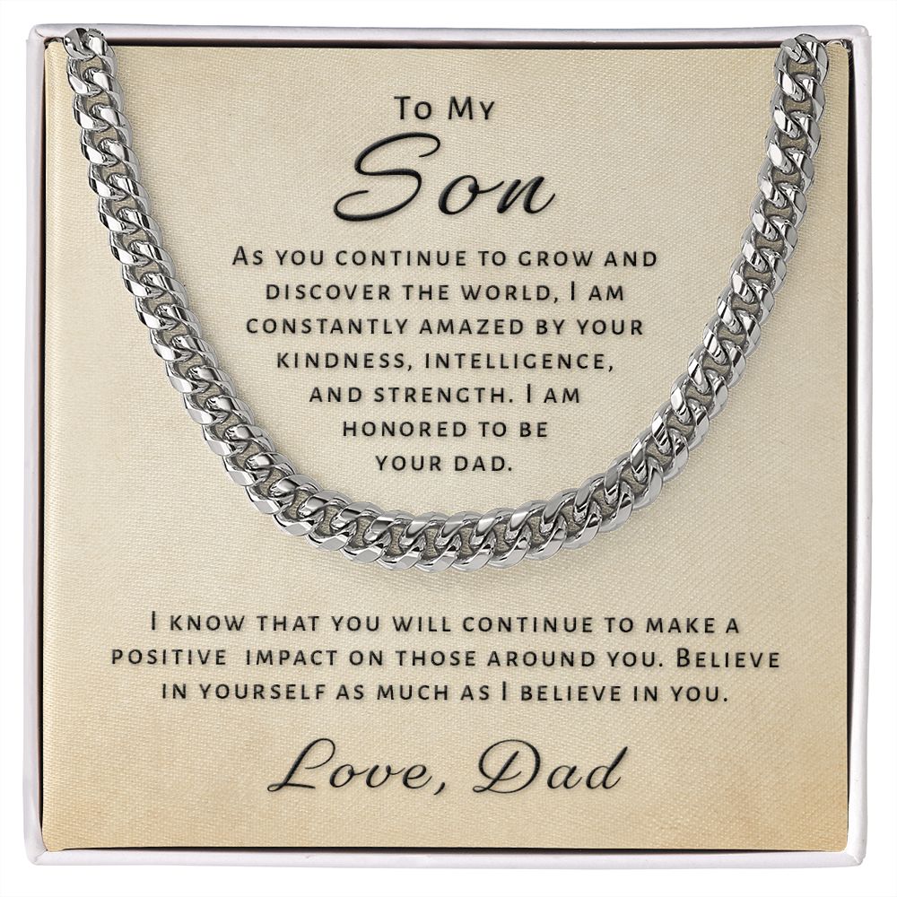 Gift for Son From Dad - Honored Cuban Link Chain