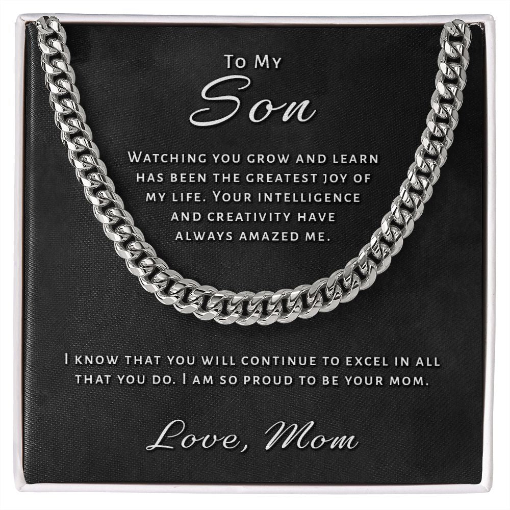 Gift for Son From Mom - Greatest Joy Cuban Link Chain