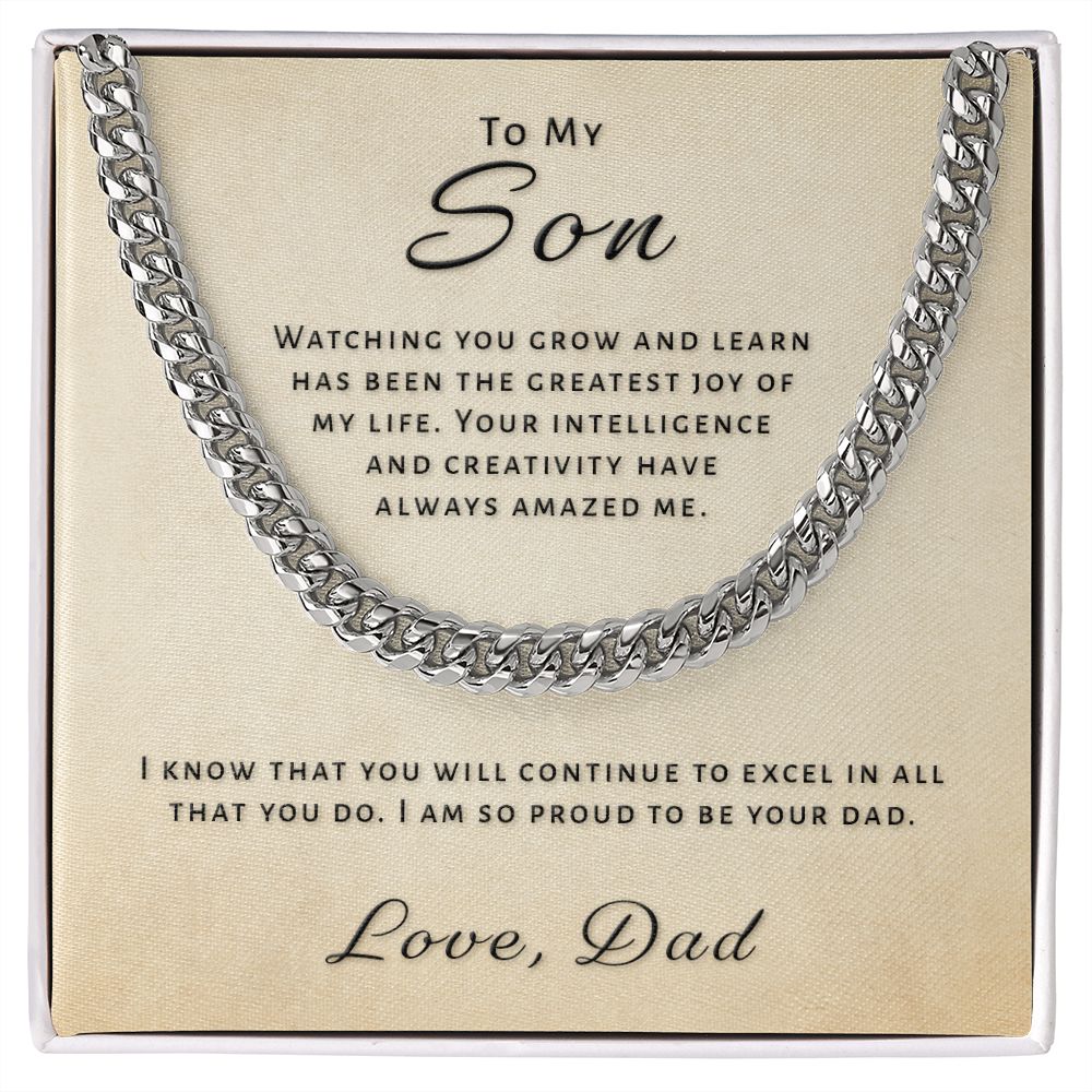 Gift for Son From Dad - Greatest Joy Cuban Link Chain