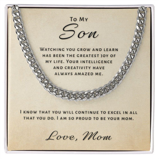 Gift for Son From Mom - Greatest Joy Cuban Link Chain