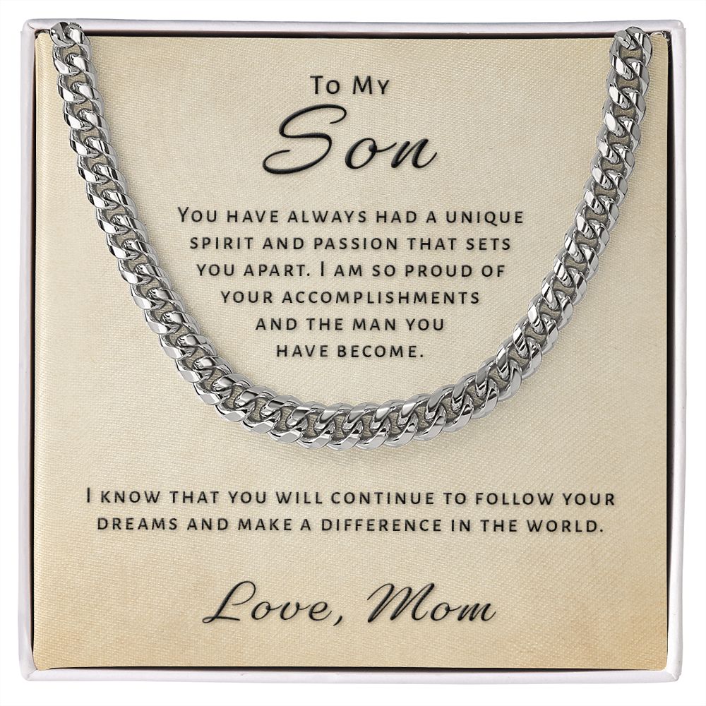 Gift for Son From Mom - Unique Spirit Cuban Link Chain