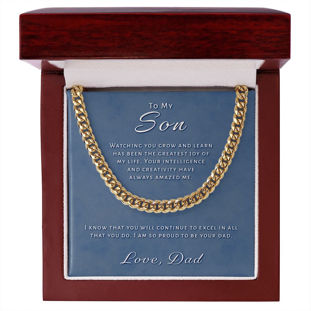 Gift for Son From Dad - Greatest Joy Cuban Link Chain