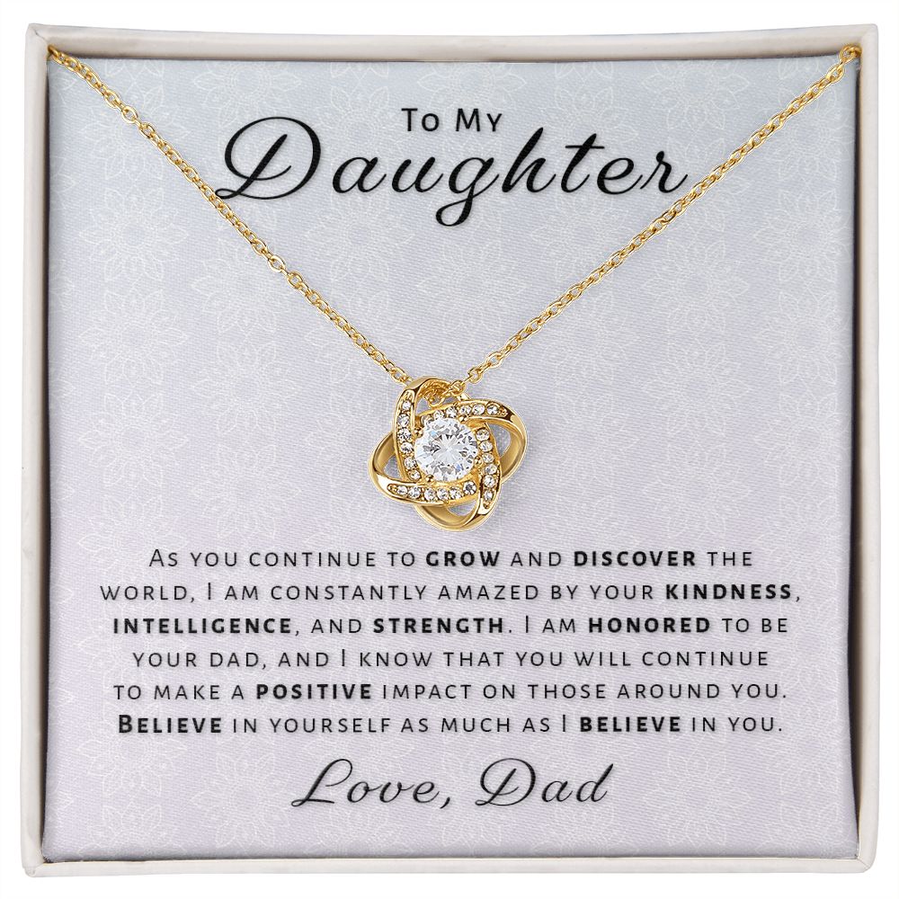 Gift for Daughter From Dad - Honored Love Knot Necklace