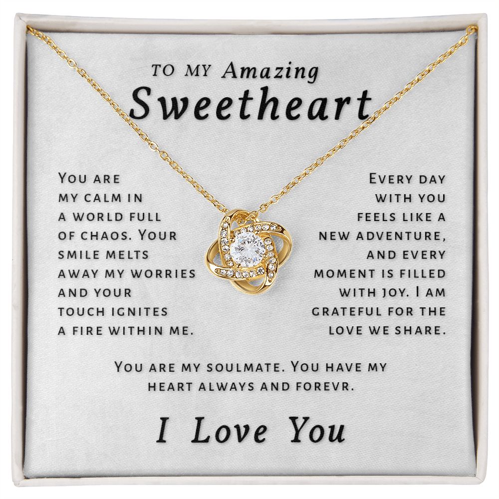 Gift For Sweetheart - Always and Forever Love Knot Necklace