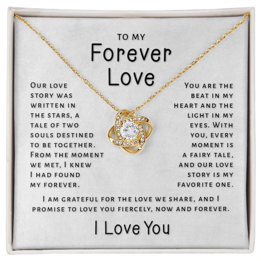 Gift For My Forever Love - Written In The Stars Love Knot Necklace