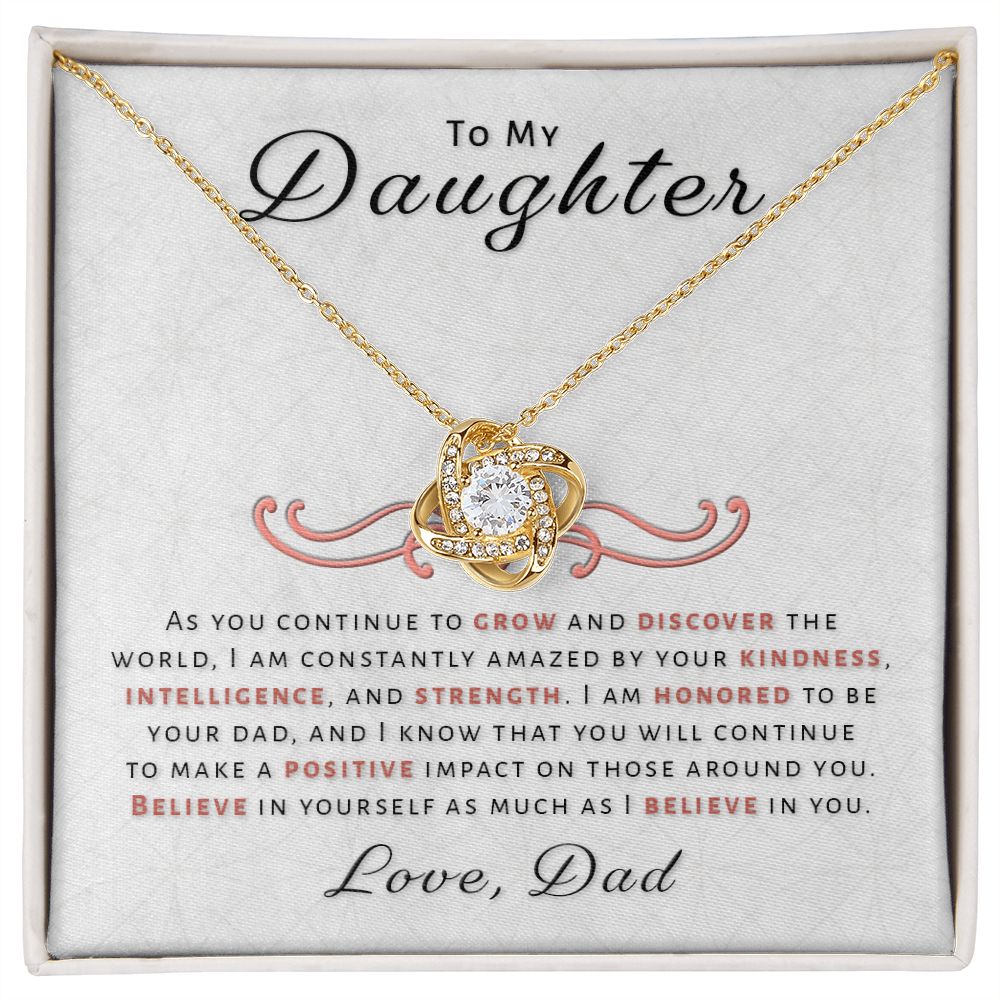 Gift for Daughter From Dad - Honored Love Knot Necklace