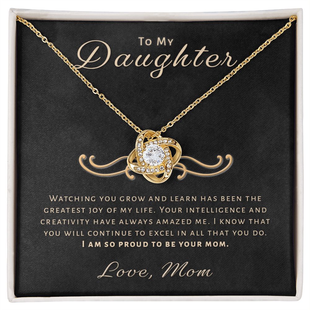 Gift for Daughter From Mom - Greatest Joy Love Knot Necklace