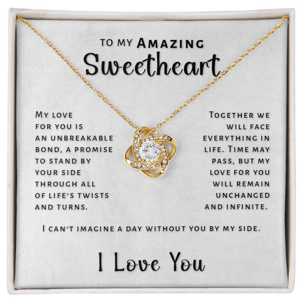 Gift For Sweetheart - Unbreakable Bond Love Knot Necklace