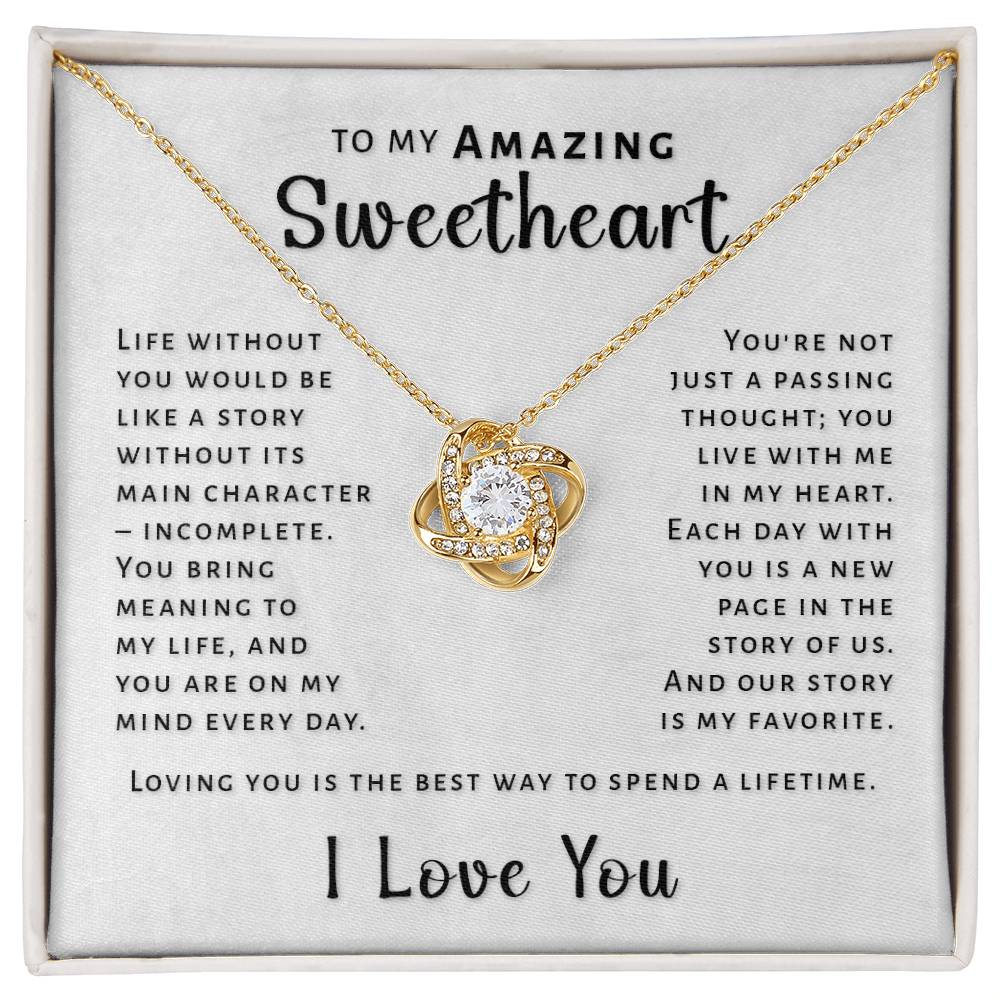 Gift For Sweetheart - You Bring Meaning Love Knot Necklace