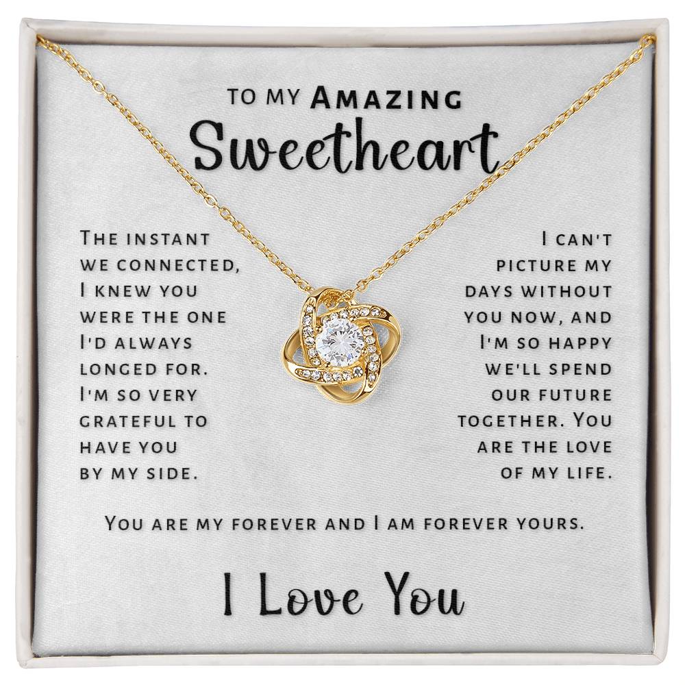 Gift For Sweetheart - Instant We Connected Love Knot Necklace