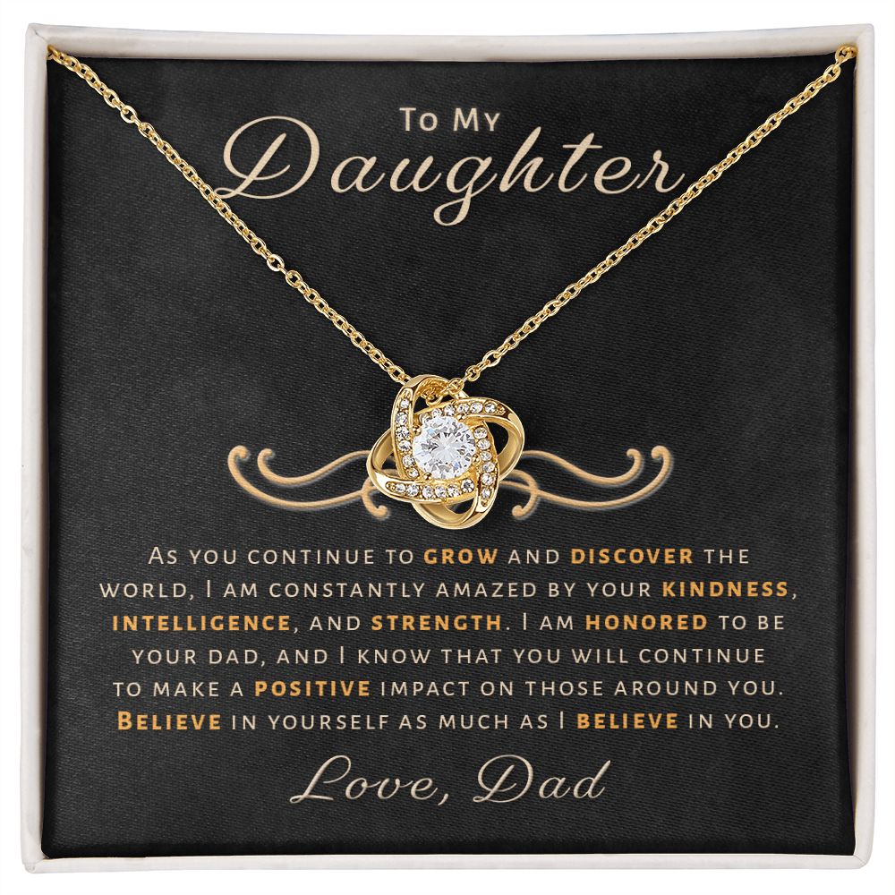 Gift for Daughter From Dad - Honored Love Knot Necklace