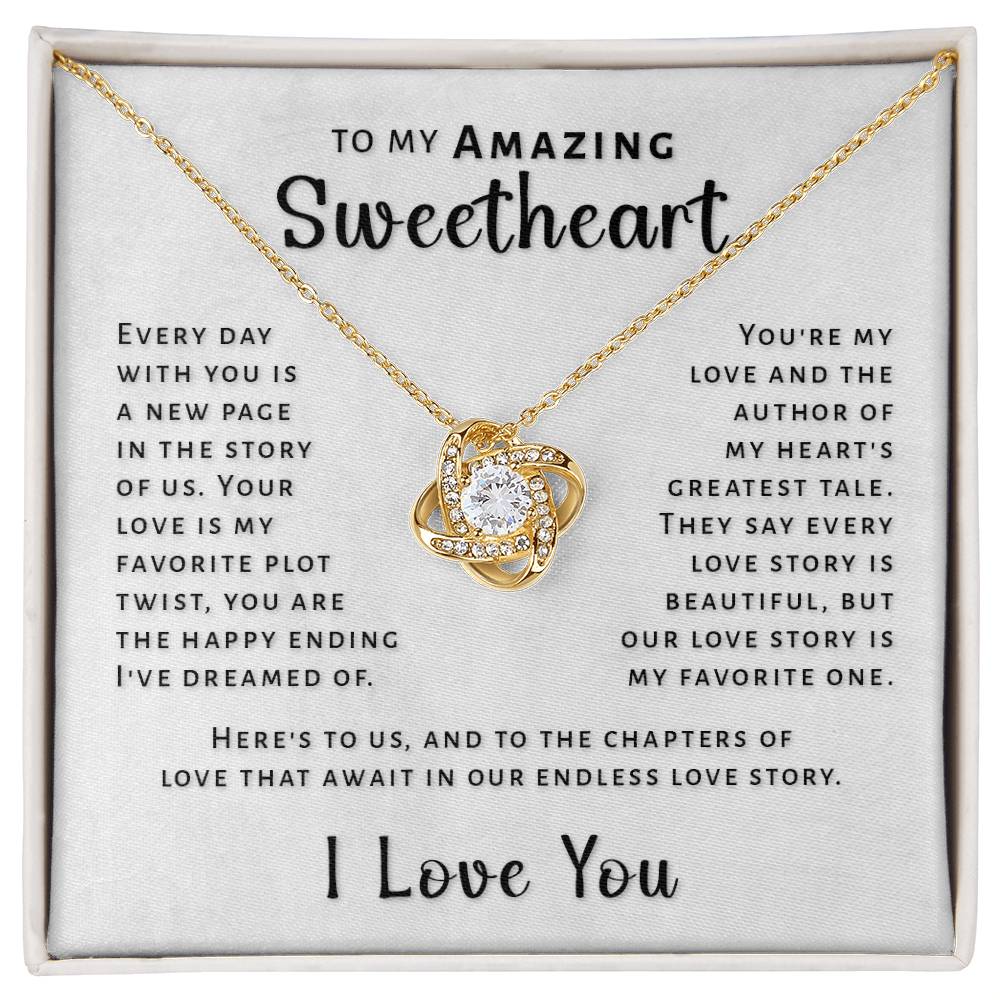 Gift For Sweetheart - Our Love Story Love Knot Necklace