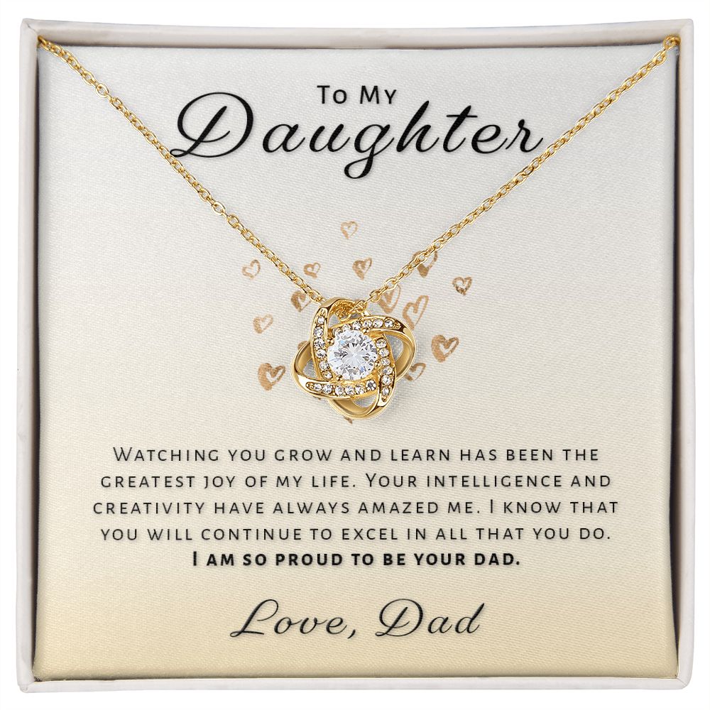 Gift for Daughter From Dad - Greatest Joy Love Knot Necklace