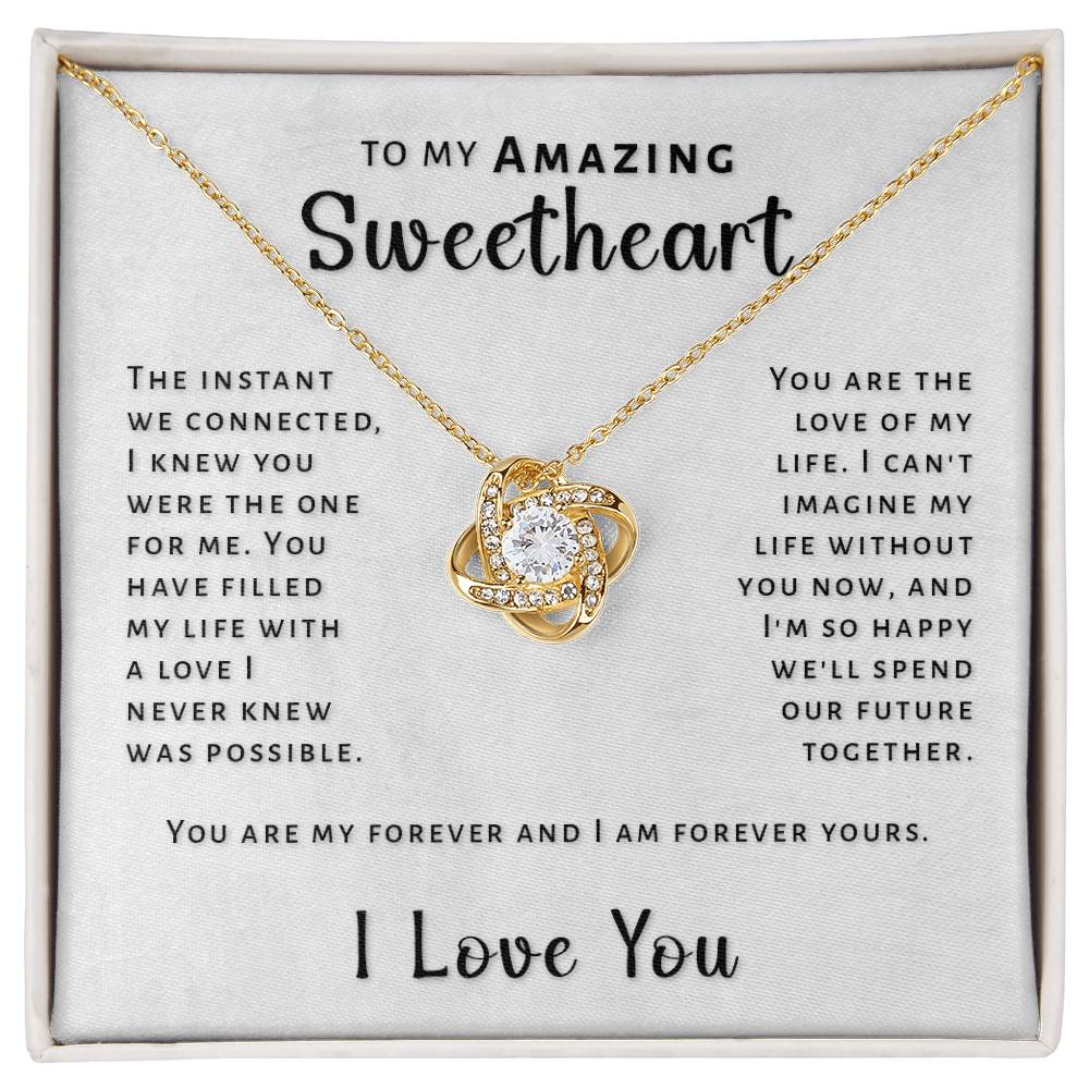 Gift For Sweetheart - Instant We Connected Love Knot Necklace