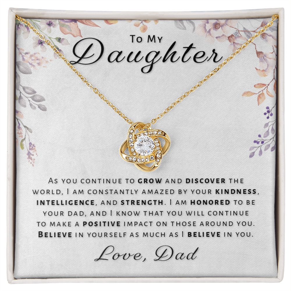 Gift for Daughter From Dad - Honored Love Knot Necklace