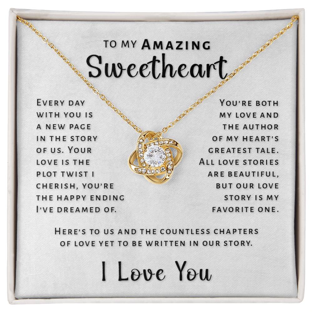 Gift For Sweetheart - Our Love Story Love Knot Necklace