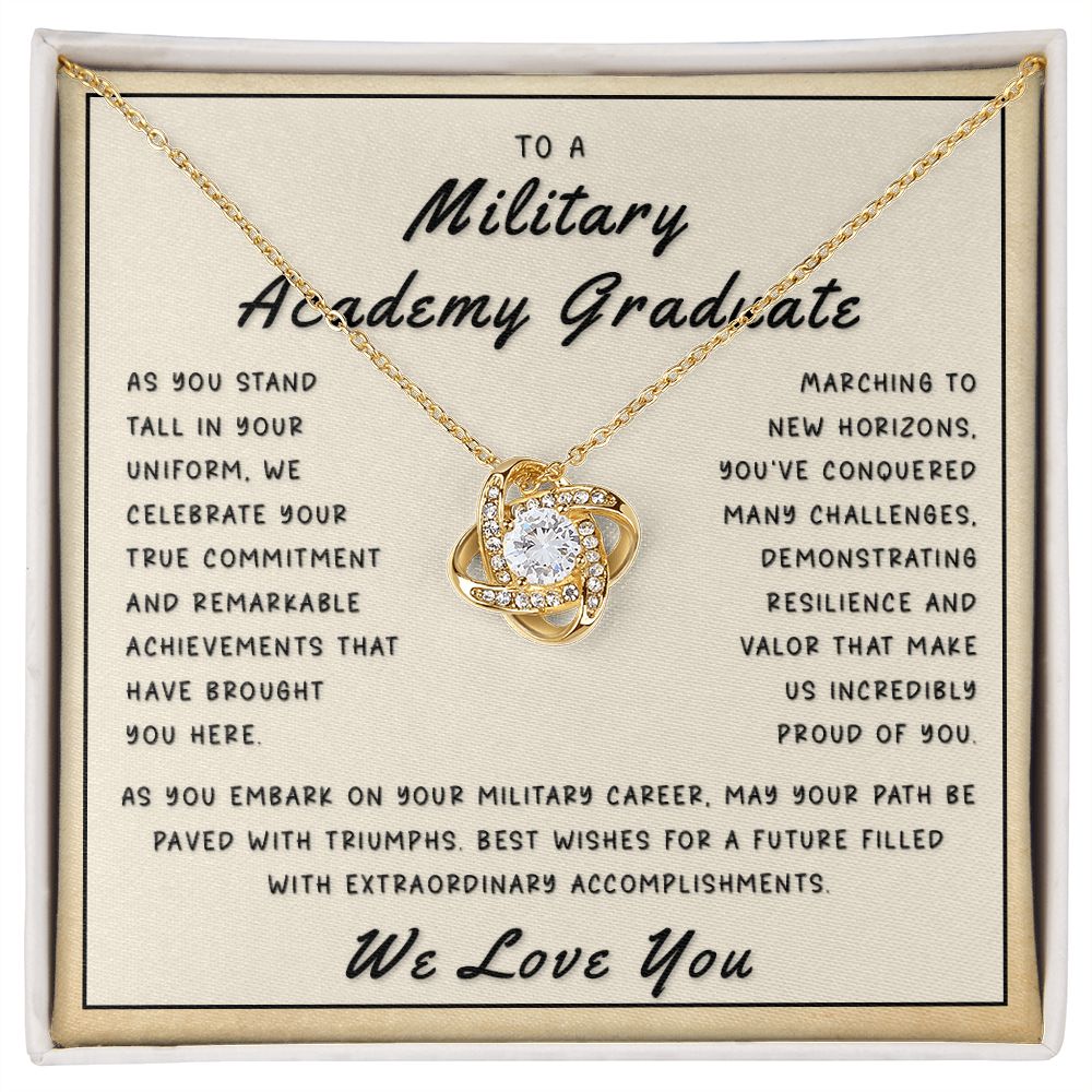 Gift for Military Academy Graduate From Us - New Horizons Love Knot Necklace