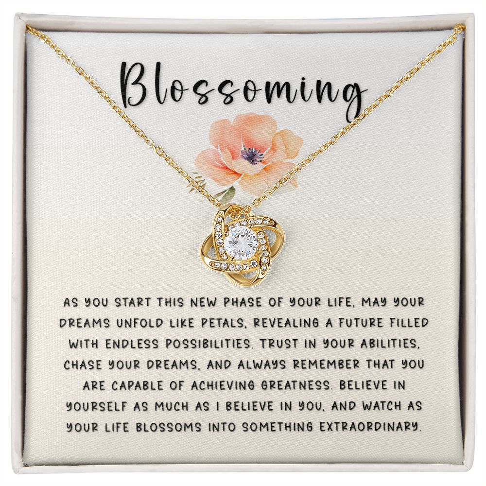 Encouragement Gift - Blossoming Love Knot Necklace