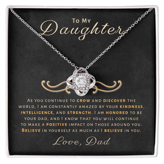 Gift for Daughter From Dad - Honored Love Knot Necklace