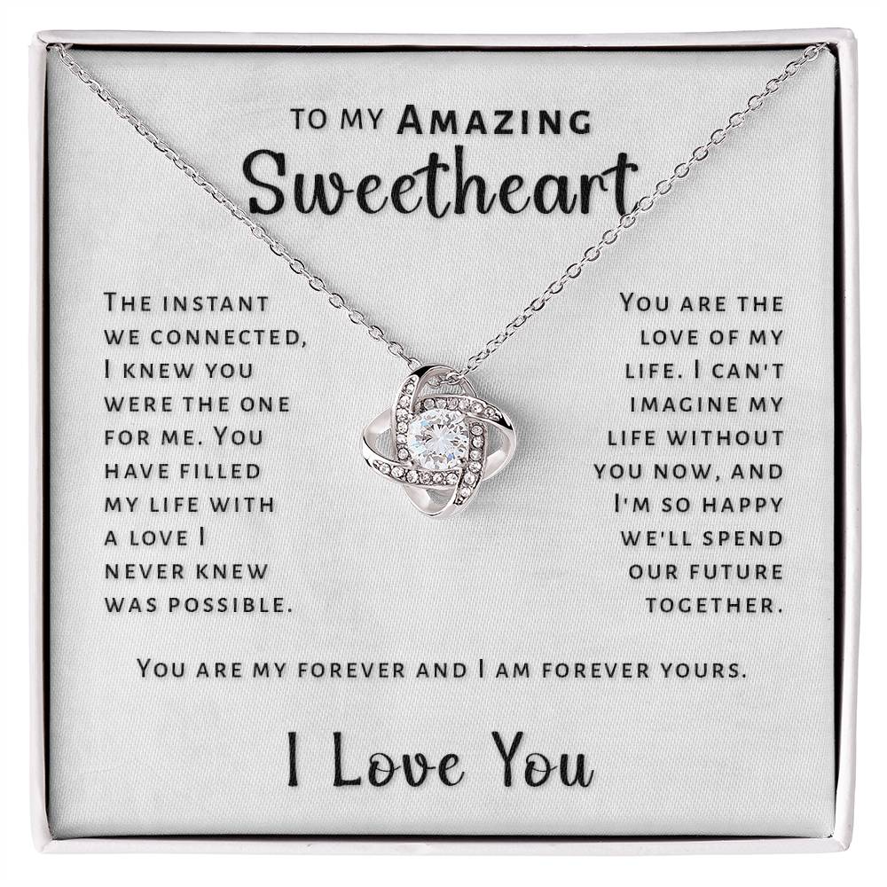 Gift For Sweetheart - Instant We Connected Love Knot Necklace