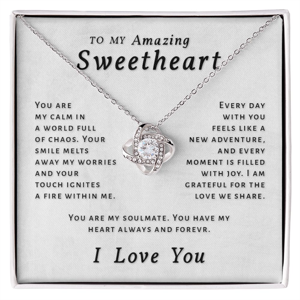 Gift For Sweetheart - Always and Forever Love Knot Necklace