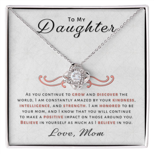 Gift for Daughter From Mom - Honored Love Knot Necklace