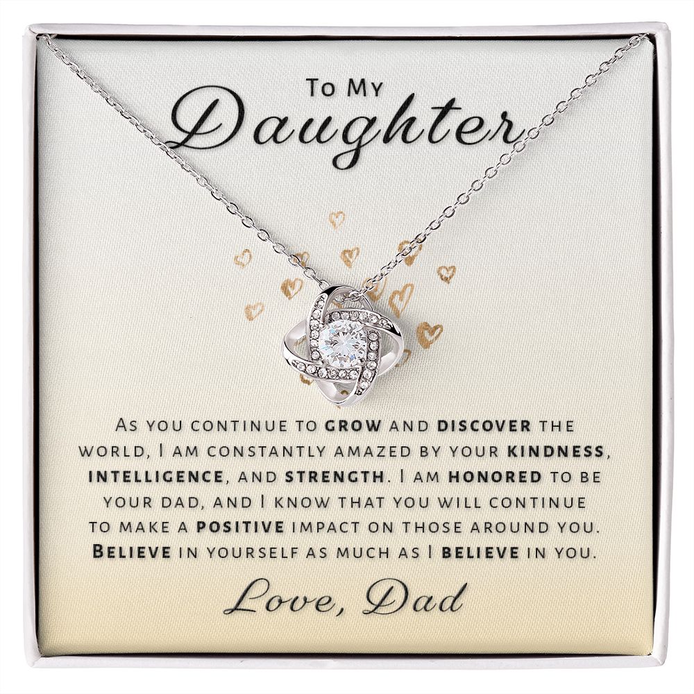 Gift for Daughter From Dad - Honored Love Knot Necklace