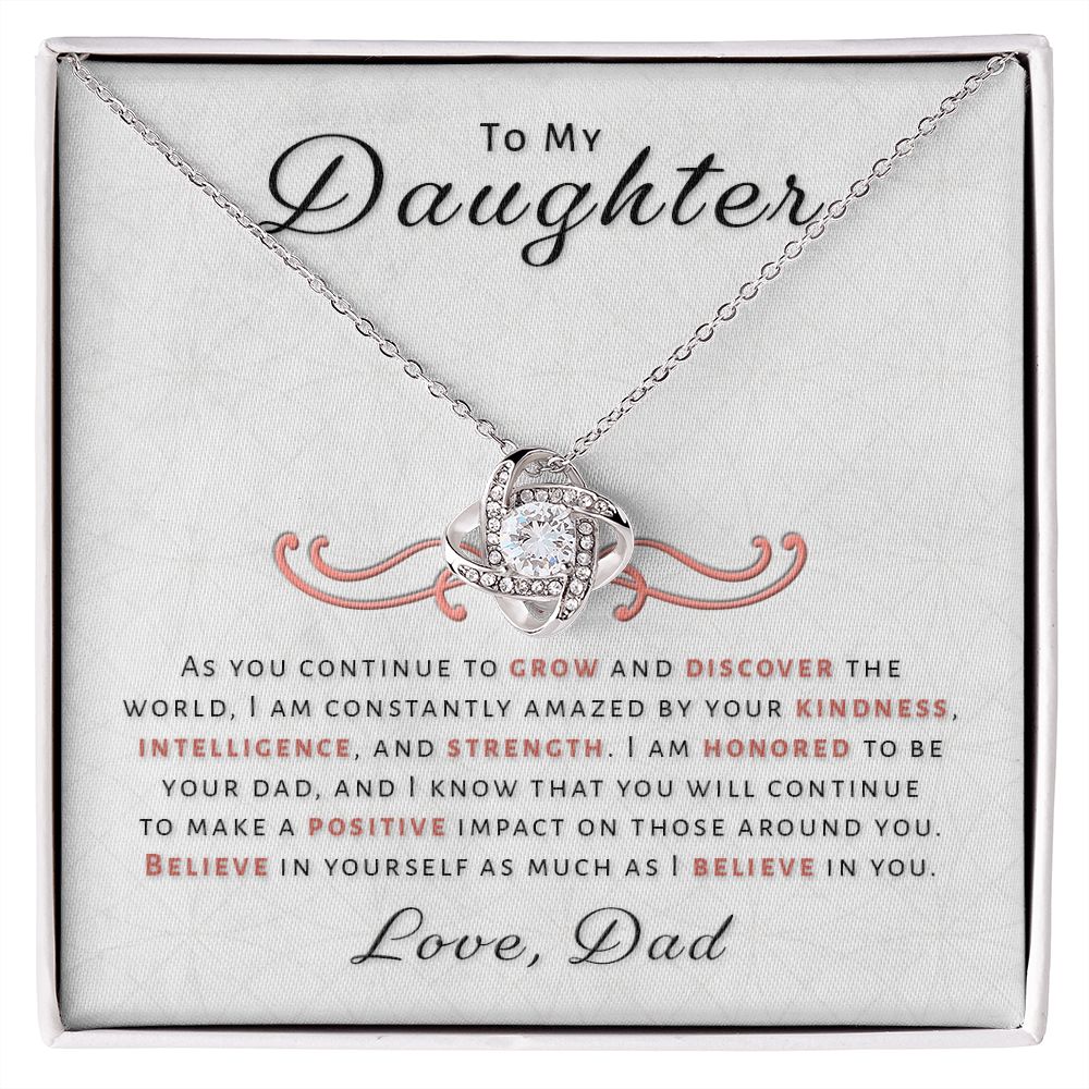 Gift for Daughter From Dad - Honored Love Knot Necklace