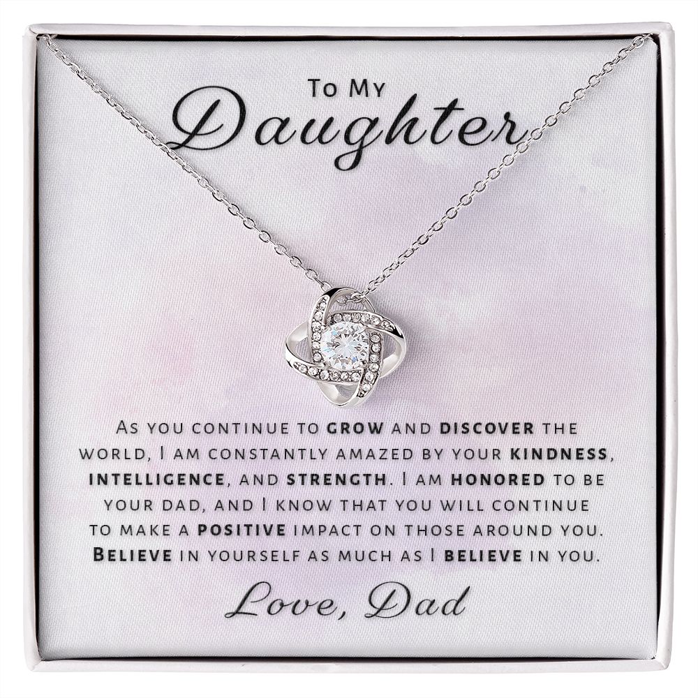 Gift for Daughter From Dad - Honored Love Knot Necklace