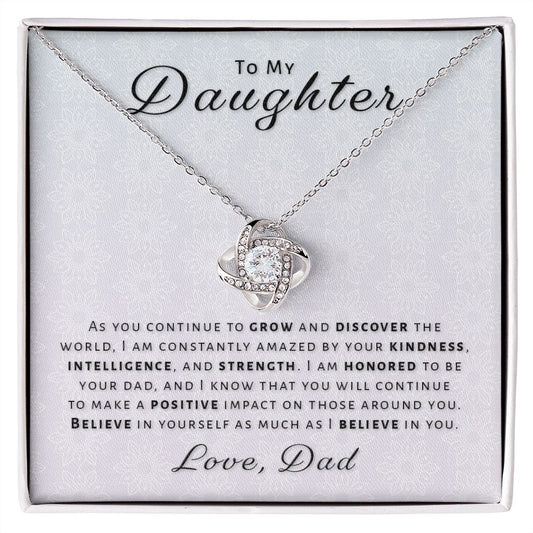 Gift for Daughter From Dad - Honored Love Knot Necklace