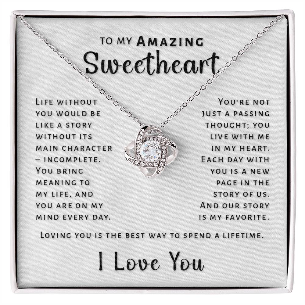 Gift For Sweetheart - You Bring Meaning Love Knot Necklace