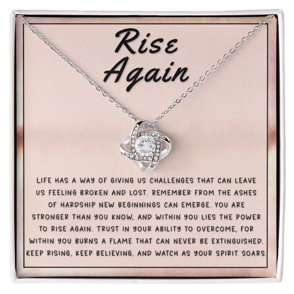 Encouragement Gift - Rise Again Love Knot Necklace