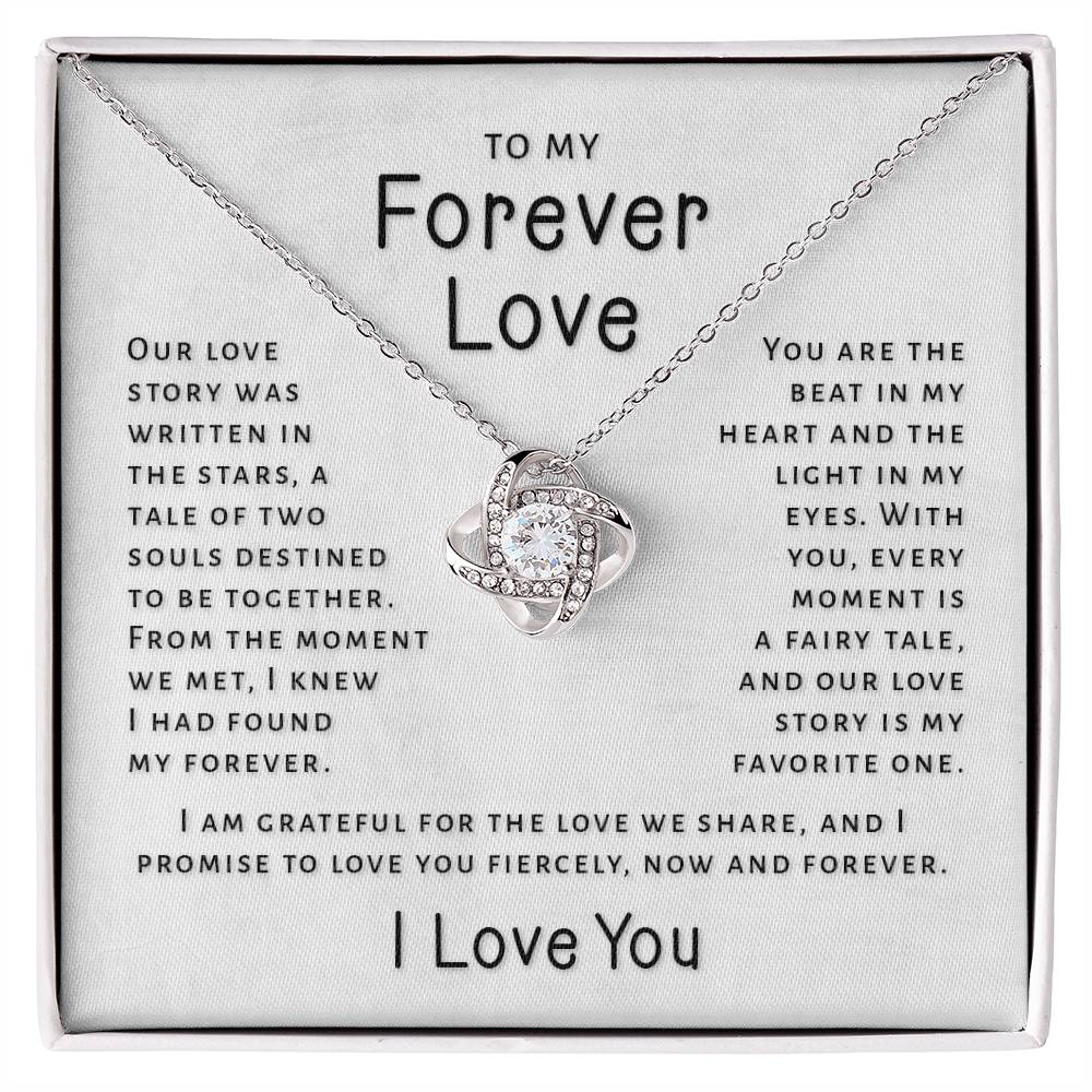 Gift For My Forever Love - Written In The Stars Love Knot Necklace