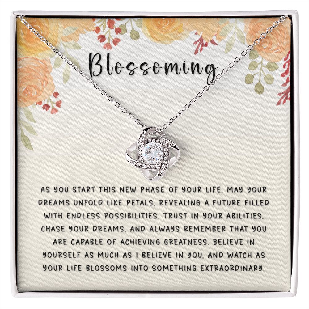 Encouragement Gift - Blossoming Love Knot Necklace