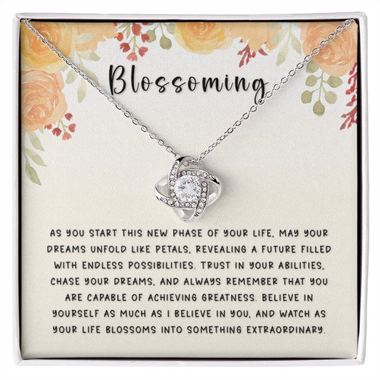 Encouragement Gift - Blossoming Love Knot Necklace