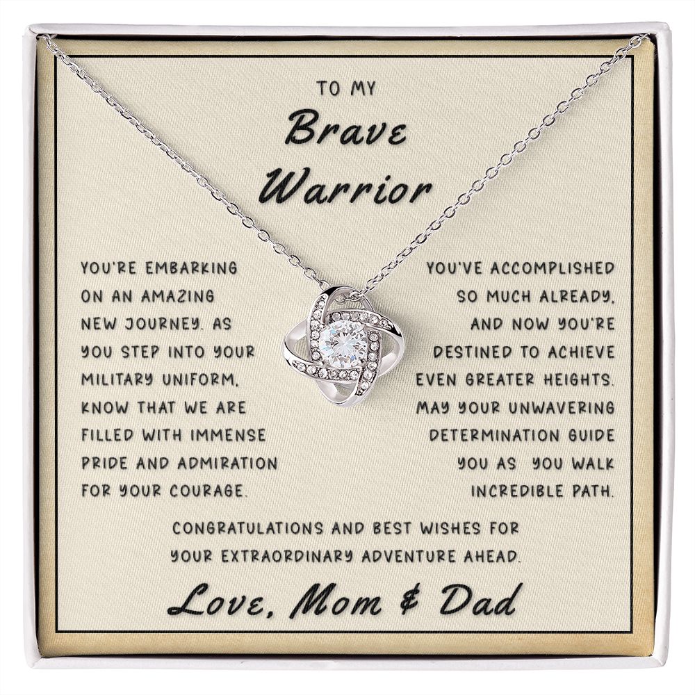 Gift for Daughter From Mom & Dad - Embarking Love Knot Necklace