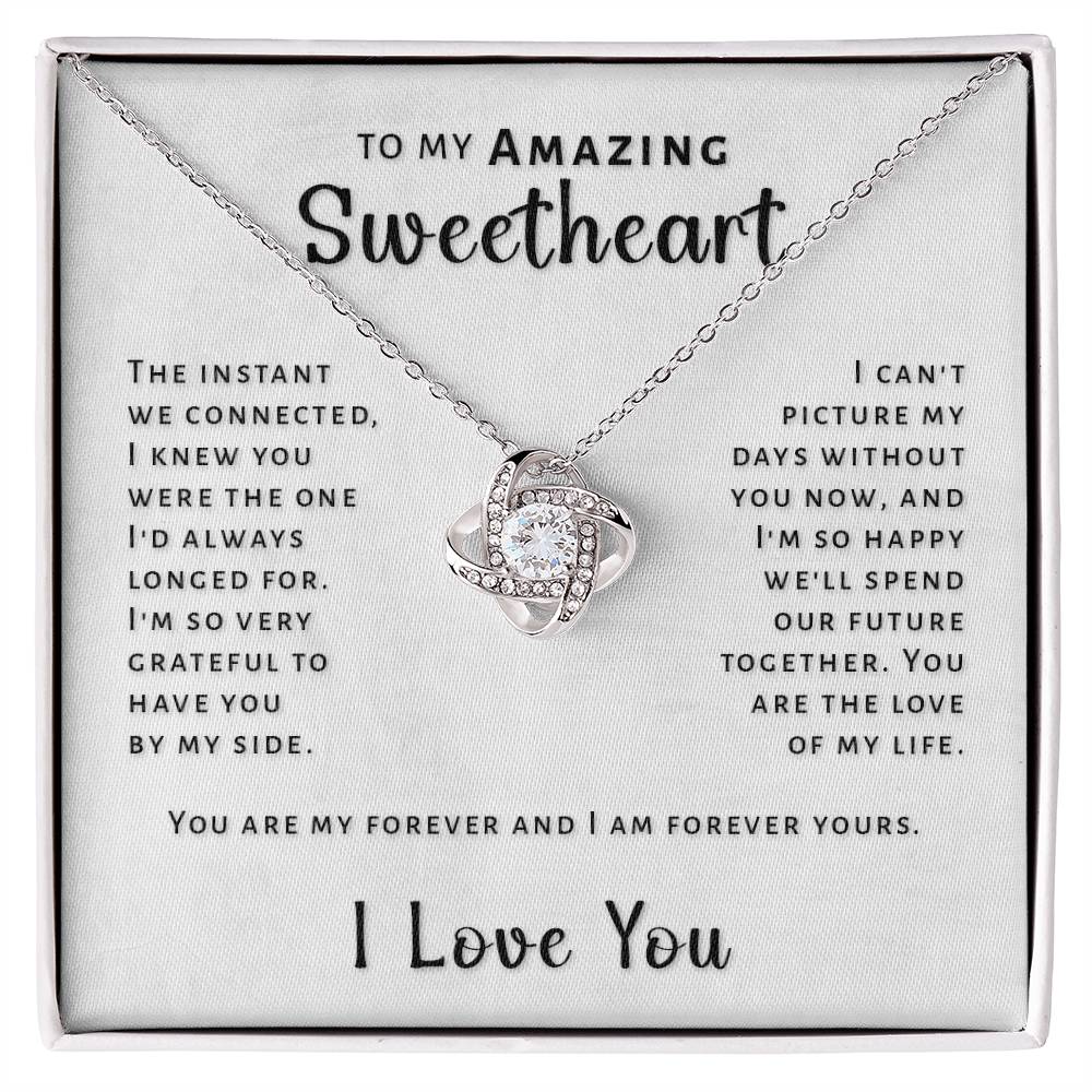 Gift For Sweetheart - Instant We Connected Love Knot Necklace